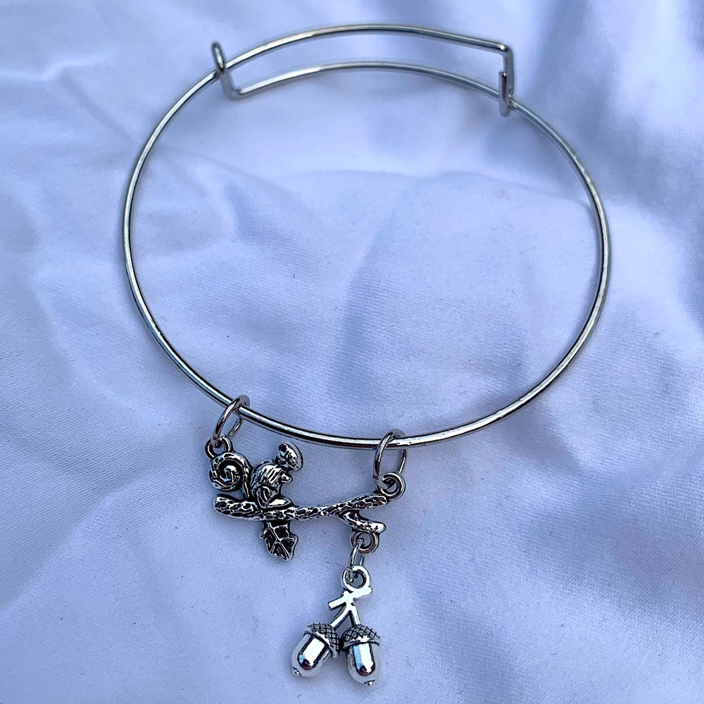 Brand New! Handmade! Adjustable Charm Bangle Bracelet!